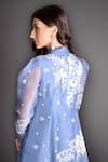 Shop_Sahil Kochhar_Blue Noor Silk Organza Layered Dress _at_Aza_Fashions