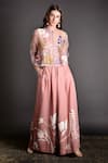 Buy_Sahil Kochhar_Pink Viscose Linen Murat Flared Pants  _at_Aza_Fashions