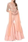 Buy_Mani Bhatia_Pink Embroidered Blouse And Sharara Set _at_Aza_Fashions