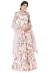 Mani Bhatia_Pink Floral Print Kurta Lehenga Set _Online_at_Aza_Fashions