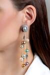 Shop Joules By Radhika Silver Plated Baroque Pearl Handcrafted Ophella Tassel Earrings at Aza Fashions Shop_Joules By Radhika_Silver Plated Baroque Pearl Handcrafted Ophella Tassel Earrings_at_Aza_Fashions