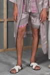 Buy_Urvashi Kaur_Grey Kota Cotton Tie And Dye Shorts  _Online_at_Aza_Fashions