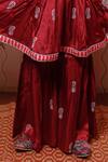 Buy_TINY COLOUR_Purple Satin And Block Kurta & Sharara Set _Online_at_Aza_Fashions