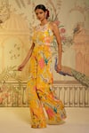 Aayushi Maniar_Yellow Crepe Silk Printed And Hand Embroidered Floral Jumpsuit _Online_at_Aza_Fashions