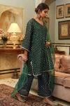 Gulabo Jaipur_Green Uzma Georgette Sequin Work Kurta Set_Online_at_Aza_Fashions