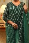 Gulabo Jaipur_Green Uzma Georgette Sequin Work Kurta Set_at_Aza_Fashions