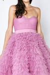 Buy_Shivani Awasty_Pink Net Corset Ruffle Gown  _Online_at_Aza_Fashions