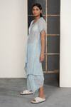 Shop_Urvashi Kaur_Blue Chanderi Silk Pant  _at_Aza_Fashions
