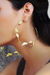 Varnika Arora_Gold Plated Lucid Handmade Hoops _Online_at_Aza_Fashions