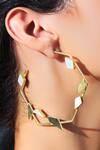 Varnika Arora_Gold Plated Stones Lucid Handmade Hoops _Online_at_Aza_Fashions