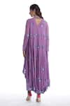 Shop_Vvani by Vani Vats_Purple Georgette Round Asymmetric Kurta And Pant Set  _at_Aza_Fashions