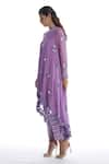 Vvani by Vani Vats_Purple Georgette Round Asymmetric Kurta And Pant Set  _Online_at_Aza_Fashions