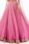 Buy_Vvani by Vani Vats_Pink Mirror Embellished Organza Lehenga Set _Online_at_Aza_Fashions