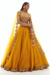 Buy_Vvani by Vani Vats_Yellow Embellished Organza Lehenga Set _at_Aza_Fashions