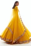 Shop_Vvani by Vani Vats_Yellow Embellished Organza Lehenga Set _at_Aza_Fashions