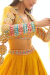 Vvani by Vani Vats_Yellow Embellished Organza Lehenga Set_Online_at_Aza_Fashions