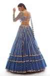 Shop_Vvani by Vani Vats_Blue Georgette Sweetheart Neck Embroidered Lehenga Set For Women_at_Aza_Fashions