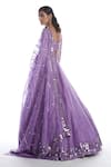 Vvani by Vani Vats_Purple Silk Organza Square Neck Bridal Lehenga Set _Online_at_Aza_Fashions