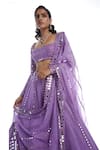 Shop_Vvani by Vani Vats_Purple Silk Organza Square Neck Bridal Lehenga Set _at_Aza_Fashions