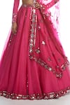 Shop_Vvani by Vani Vats_Pink Blouse Georgette Dupatta Silk Organza Embellished Bridal Lehenga Set _Online_at_Aza_Fashions