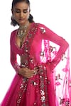 Vvani by Vani Vats_Pink Blouse Georgette Dupatta Silk Organza Embellished Bridal Lehenga Set _at_Aza_Fashions