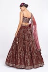 Shop Vvani By Vani Vats Maroon Velvet Dupatta Net Sweetheart Neck Embroidered Bridal Lehenga Set at Aza Fashions Shop_Vvani By Vani Vats_Maroon Velvet Dupatta Net Sweetheart Neck Embroidered Bridal Lehenga Set _at_Aza_Fashions