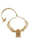 Buy_Vaidaan_Gold Plated Aahilya Pendant Choker _at_Aza_Fashions
