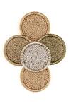 Vaidaan_Gold Plated Embroidery Quad Circles Earrings _Online_at_Aza_Fashions