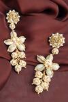 Buy_Vaidaan_Gold Plated Pearls Predha Seashell Drop Earrings_Online_at_Aza_Fashions