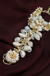 Vaidaan_Gold Plated Pearls, Beads Morska Seashell Hathphool_Online_at_Aza_Fashions