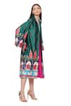 Buy_Limerick By Abirr N' Nanki_Green Habutai Silk Floral, Moroccan Open Valentia Print Jacket _Online_at_Aza_Fashions