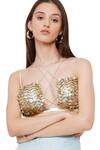 Buy_Limerick By Abirr N' Nanki_Gold Silk Butterfly V Neck Valentia Embroidered Bustier _Online_at_Aza_Fashions