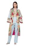 Limerick By Abirr N' Nanki Multi Color Crepe Figurine, Tree Collared Neck Valentia Printed Jacket Online at Aza Fashions Limerick By Abirr N' Nanki_Multi Color Crepe Figurine, Tree Collared Neck Valentia Printed Jacket _Online_at_Aza_Fashions
