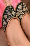 Coral Haze Black Valerie Sequin Embroidered Juttis at Aza Fashions Coral Haze_Black Valerie Sequin Embroidered Juttis _at_Aza_Fashions