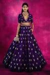 Buy_Vvani by Vani Vats_Purple Raw Silk Embroidered Lehenga Set For Women_Online_at_Aza_Fashions
