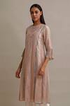 Buy_Varq By Varun Nidhika_Beige Cotton Silk Embroidered Tunic_at_Aza_Fashions