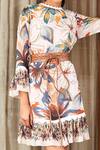 Buy_Varun Bahl_Ivory Georgette Printed Summer Flower Round Short Dress _Online_at_Aza_Fashions