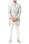 Varun Bahl_White Chanderi Nehru Jacket Set_Online_at_Aza_Fashions