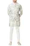 Buy_Varun Bahl_White Chanderi Nehru Jacket Set_at_Aza_Fashions