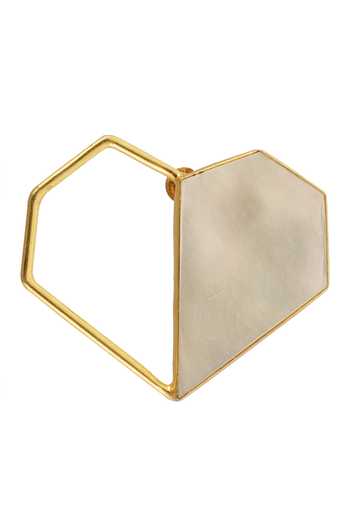 Buy_Varnika Arora_Gold Plated Cut Work Heart Motif Statement Stud Earrings _Online_at_Aza_Fashions