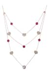 Buy_Varnika Arora_Gold Plated Mother Of Pearl Layered Heart Necklace _at_Aza_Fashions