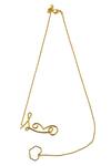 Buy_Varnika Arora_Gold Plated Heart Pendant Threader Necklace_at_Aza_Fashions