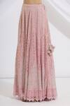 Shop_Vandana Sethi_Pink Chikankari Sweetheart Neck Bridal Lehenga Set_Online_at_Aza_Fashions