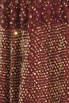 Vandana Sethi_Maroon Chikankari V Neck Bridal Lehenga Set _at_Aza_Fashions