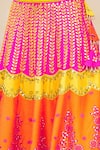 Vandana Sethi_Yellow Dupion Silk Embroidery Leaf Neck Bridal Lehenga Set _at_Aza_Fashions