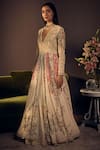 Shop_Varun Bahl_White Georgette Embroidered Anarkali Set_at_Aza_Fashions