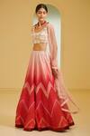 Varun Bahl_Pink Modal Dupion U Neck Embroidered Bridal Lehenga Set  _Online_at_Aza_Fashions