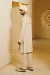 Shop Varun Bahl White Silk Embroidered Sherwani And Pant Set at Aza Fashions Shop_Varun Bahl_White Silk Embroidered Sherwani And Pant Set _at_Aza_Fashions