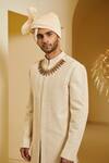 Buy Varun Bahl White Silk Embroidered Sherwani And Pant Set Online at Aza Fashions Buy_Varun Bahl_White Silk Embroidered Sherwani And Pant Set _Online_at_Aza_Fashions