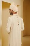 Shop Varun Bahl White Silk Embroidered Sherwani And Pant Set Online at Aza Fashions Shop_Varun Bahl_White Silk Embroidered Sherwani And Pant Set _Online_at_Aza_Fashions